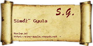 Simó Gyula névjegykártya