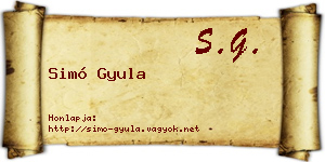 Simó Gyula névjegykártya