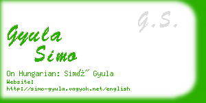 gyula simo business card